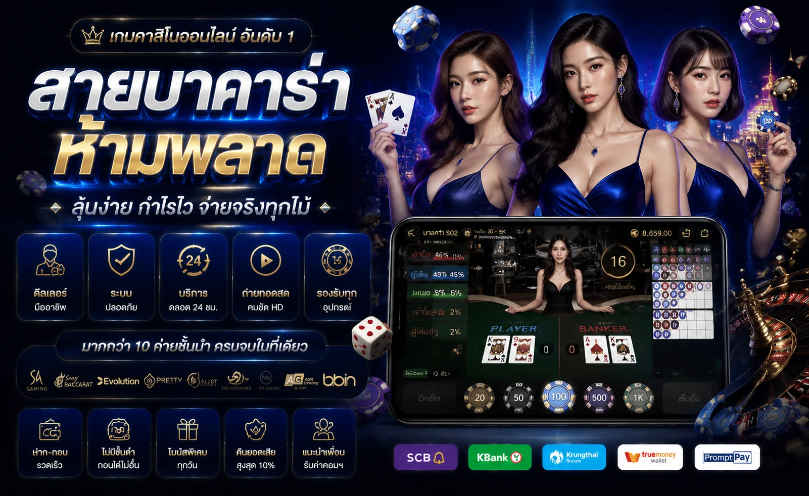 คาสิโนออนไลน์ gacha789 บาคาร่าสด SA Sexy Pretty ถ่ายทอดสด 24 ชั่วโมง
